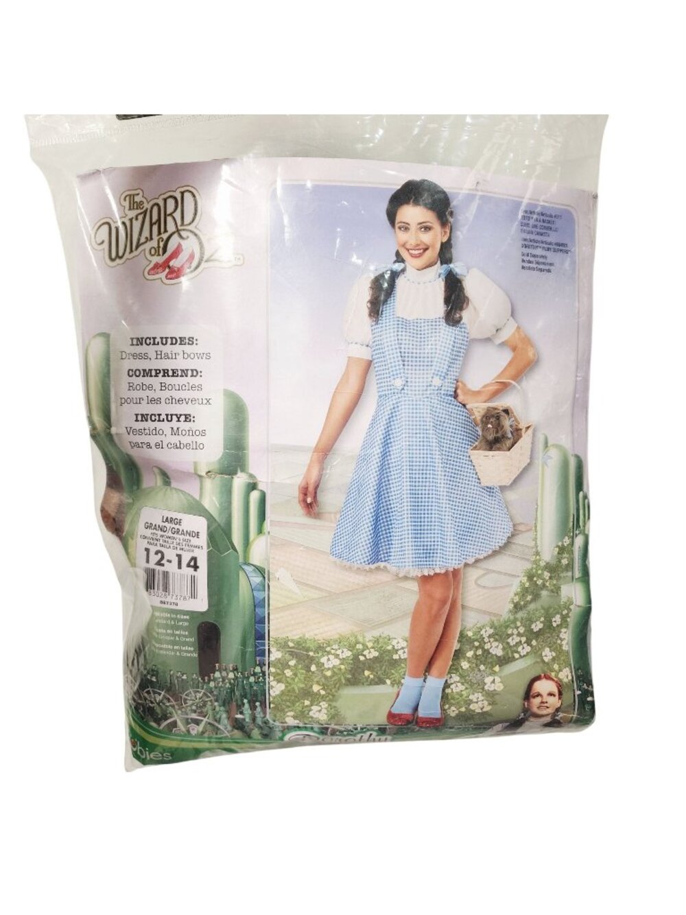 The Wizard Of Oz Dorothy Adult Costume Large Includes Dress  Hair Bows By Rubies